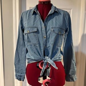 Boohoo Light Blue Denim Shirt